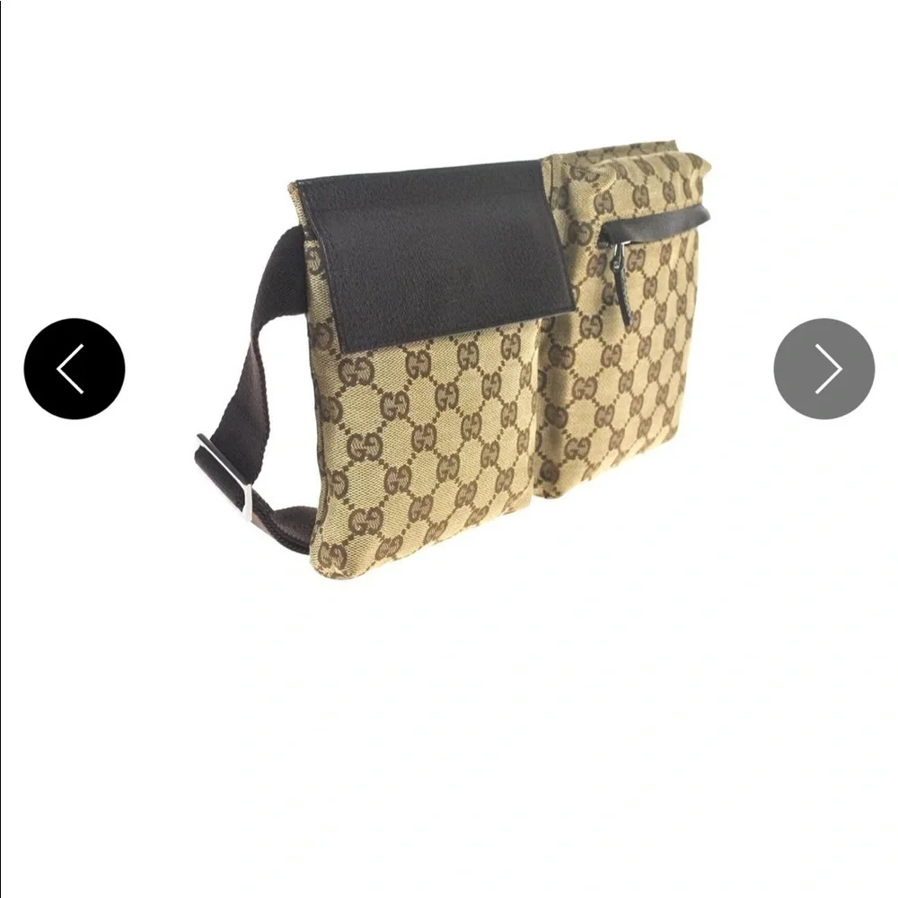 GUCCI GG Vintage Double Belt Bag Monogram